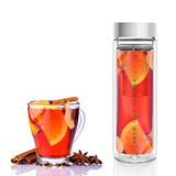 Glass is Greener double wall thermal tea flask + carry cover - 500 ml - Mello print