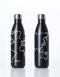 BBBYO Future Bottle + carry cover - stainless steel insulated bottle - 750 ml - Globe print