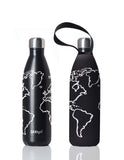 BBBYO Future Bottle + carry cover - stainless steel insulated bottle - 750 ml - Globe print