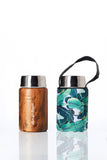 BBBYO Foodie  insulated lunch container + carry cover - stainless steel - 500 ml - Banana Leaf print
