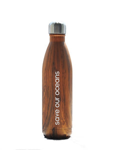 BBBYO Future Bottle - Woodgrain -  Stainless Steel - Insulated - 500 ml
