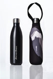 BBBYO Future Bottle + carry cover - stainless steel insulated bottle - 750 ml - Black wave print