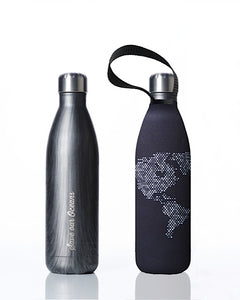 * Super Sale - BBBYO Future Bottle + carry cover - stainless steel insulated bottle - 750 ml - Globe Lights print