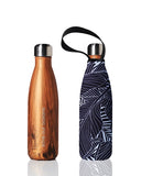 BBBYO Future Bottle + carry cover - stainless steel insulated bottle - 500 ml - Black leaf print