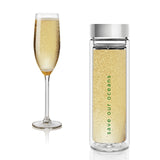 Glass is Greener double wall thermal tea flask + carry cover - 500 ml - Peace print