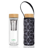 Glass is Greener double wall thermal tea flask + carry cover - 500 ml - Constellation print