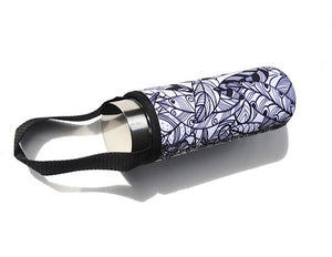 Glass is Greener double wall thermal tea flask + carry cover - 500 ml - Feather print