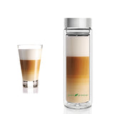 Glass is Greener double wall thermal tea flask + carry cover - 500 ml - Banana leaf print