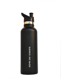 BBBYO Thermal Traveller + CARRY COVER COMBO ('Koru') STAINLESS STEEL INSULATED BOTTLE 750 ml